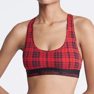 Calvin Klein Women's Red Plaid Bralette